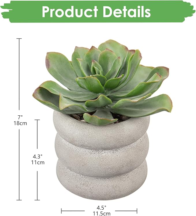 Fake Plants Succulents Artificial Agave Succulent Plants Faux Aloe Potted Plant in White Glaze Ceramic Pot for Desk Modern Office Room Table Shelf Bathroom Garden Greenery Home Decor