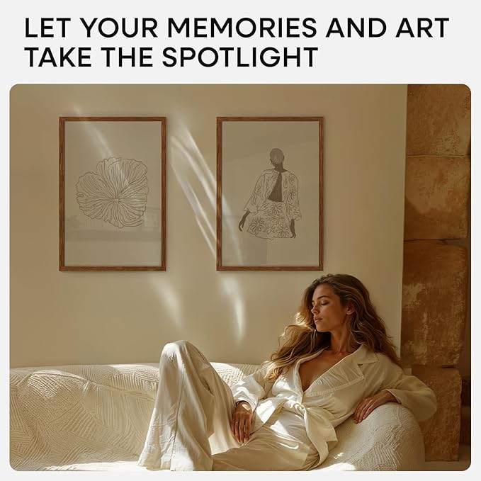 Homeforia 13x19 Picture Frame Brown, High End Dark Oak 13x19 Wooden Frames with Mat 11x17, 13 x 19 Walnut Wood Poster Frame Matted to 11 by 17, 19x13 Hanging Frames, Tempered Glass, Wall Kit, Set of 1