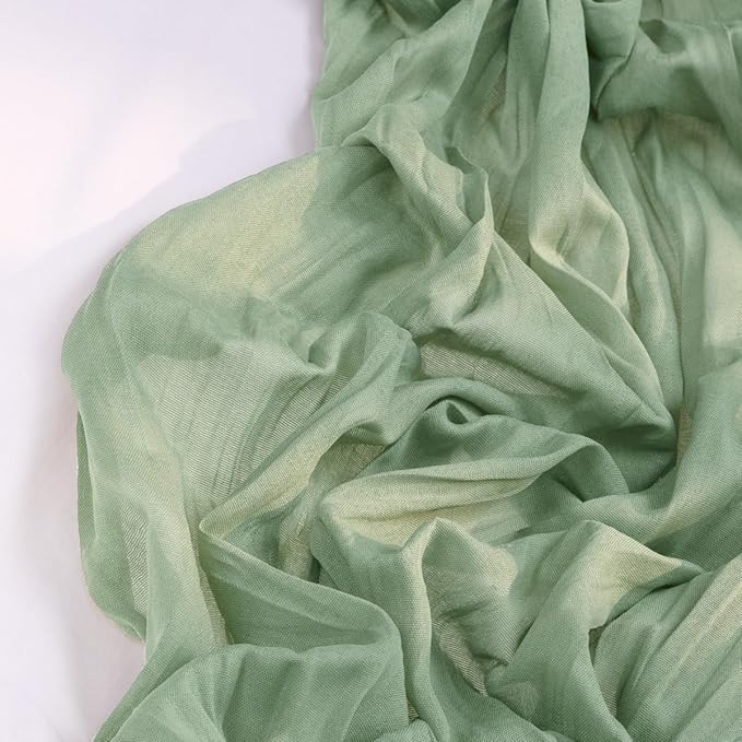 Sage Green Cheesecloth Table Runner 4 Pack Fall Table Runners Boho Gauze 120 Inches Sage Cheese Cloth Fall Table Decorations for Thanksgiving Wedding Bridal Baby Shower Tea Party