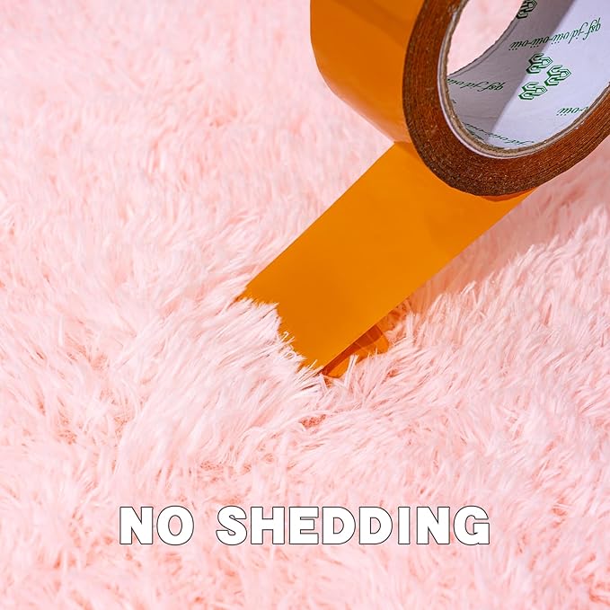 9x12 Area Rugs for Living Room, Pink Fluffy Shaggy Rug Soft Carpets, Big Rugs for Bedroom Nursery Kids Room Dorm Home Decor Aesthetic