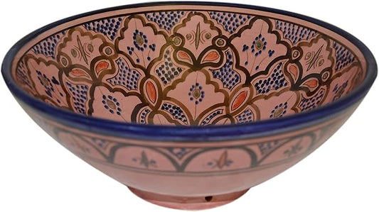 Ceramic Bowls Moroccan Handmade Serving Bowl Large 12 Inches Across Multicolored Safi