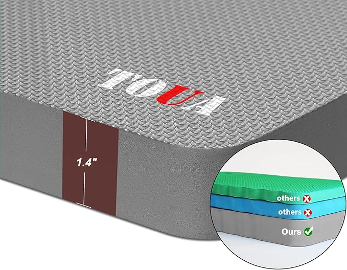 Kneeling Pad Thick Extra Large High Density Foam Comfort Kneeling Pad for Work Gardening Yoga Exercise Garden Knee Pad 2 Pack Gray