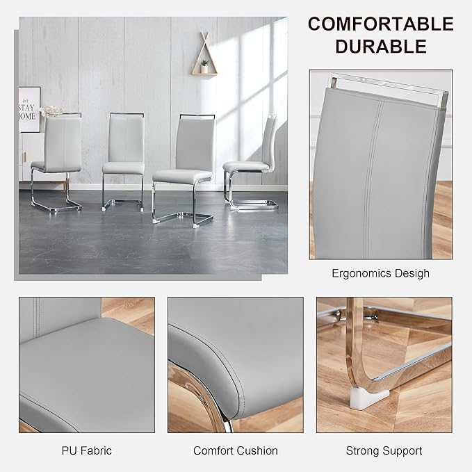 11 Piece Glass Dining Table Set, 79" Modern Dining Table Set for 10, 0.5" Thick Tempered Glass Tabletop with Silver Chrome Metal Legs and Black Crossbar, 10 PU Chairs for Dining Room, Kitchen