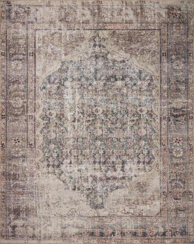 Loloi Amber Lewis Georgie Collection GER-08 Lagoon/Beige 2'-0" x 5'-0", .19" Pile Height, Accent Rug