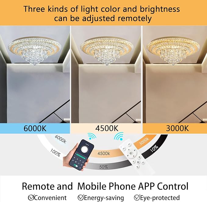 Modern Chandelier Glam Ceiling Light with Bulbs Living Room LED Dimmable Chandelier for Dining Room Bedroom Ceiling Lighting Fixture 32 Inches Gold Light