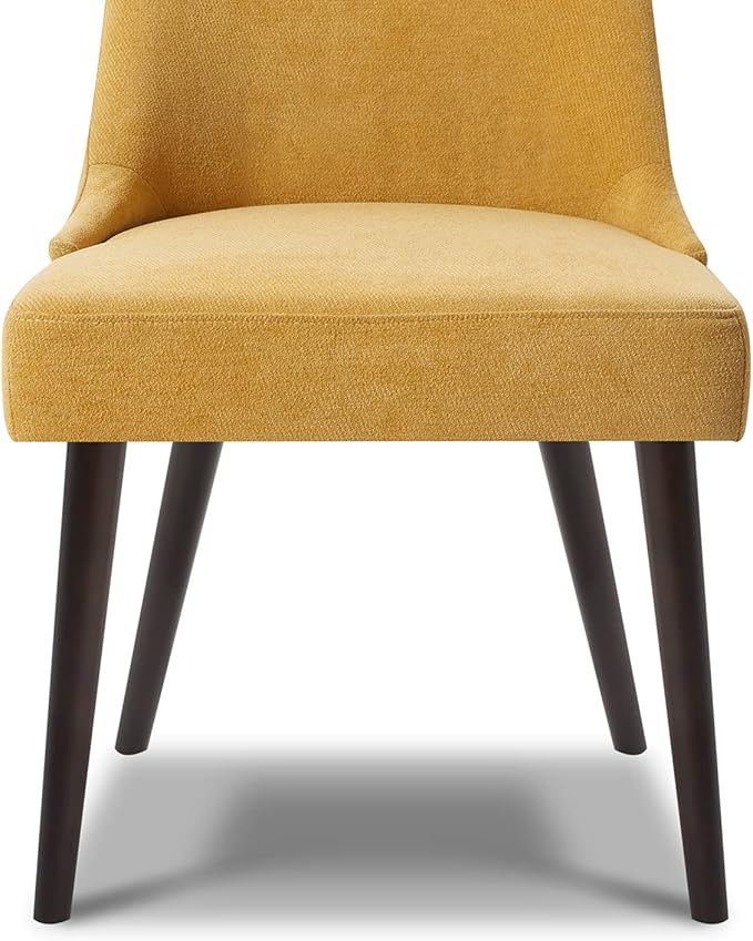 CHITA Mid-Century Modern Dining Chair, Upholstered Fabric Accent Chair, Set of 2,Canary Yellow in Fabric