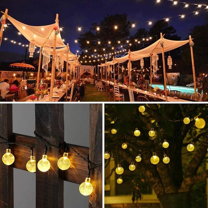 Battery Operated String Lights Waterproof 16FT 30 LED 8 Modes Fairy Garden Globe String Lights with Timer for Christmas Tree Holiday Outdoor Indoor Patio Party Decor, Warm White (2 Pack)