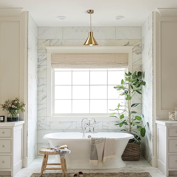 KCO Lighting Brushed Gold Pendant Lighting Modern Cone Pendant Light Brass Mini Hanging Kitchen Island Light Fixture Mid Century Vintage Hanging Ceiling Lamp