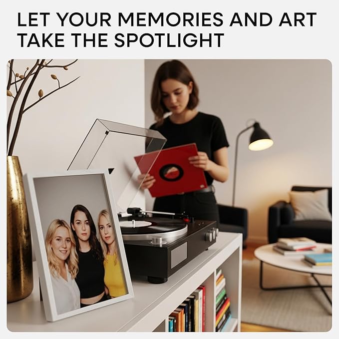 Homeforia 8x12 Picture Frame White, High End Oak 8 x 12 Wood Frames with Mat 6 by 8 Print, 8by12 Wooden Frame Matted to 6x8 inch Photo, 12x8 Wall or Tabletop Frames, Tempered Glass, Wall Kit, Set of 1