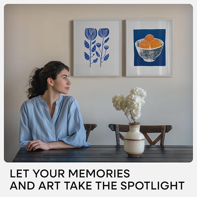 Homeforia Silver 14x17 Picture Frame, High End Metal 14 x 17 Frame with Mat 11 by 14 in Photo, 14x17 Silver Poster Frame Matted to 11x14 Print, 17x14 Hanging Frames, Tempered Glass, Wall Kit, Set of 1