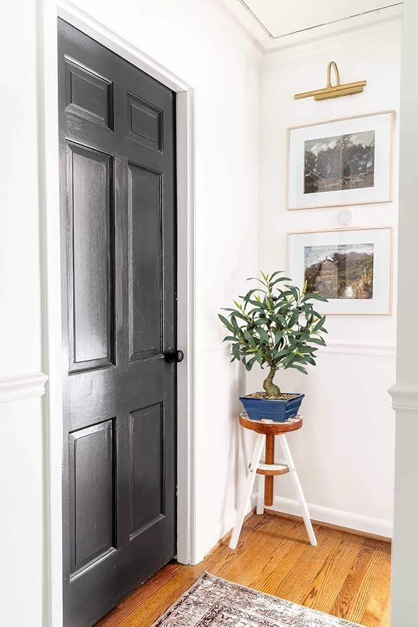 Briful Small Olive Trees Artificial Decor 18'' Fake Olive Plant with Blue Bonsai Pot Decorative Olive Tree for Home Office Countertop Kitchen Table Farmhouse Decor