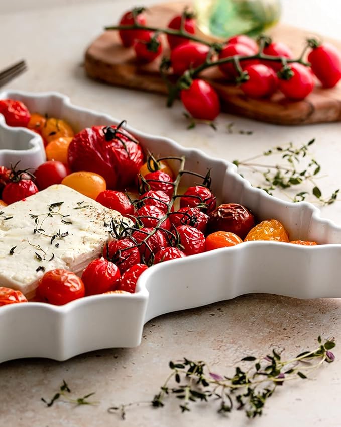 WORLD PLATES Spain Shaped Baking Dish Serving Platter or Decorative Tray Charming Porcelain Bakeware Oven Microwave and Dishwasher Safe