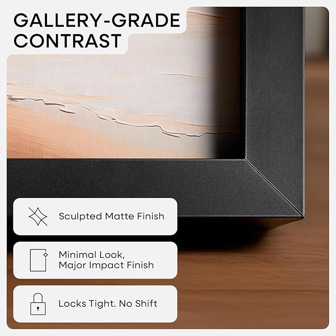 Homeforia 20x30 Poster Frame Black, High End Metal 20 x 30 Picture Frames with Mat 16 by 24 inch Photo, 30x20 Large Frame for Wall, 20x30 Thin Frame Matted to 16x24, Tempered Glass, Wall Kit, Set of 2