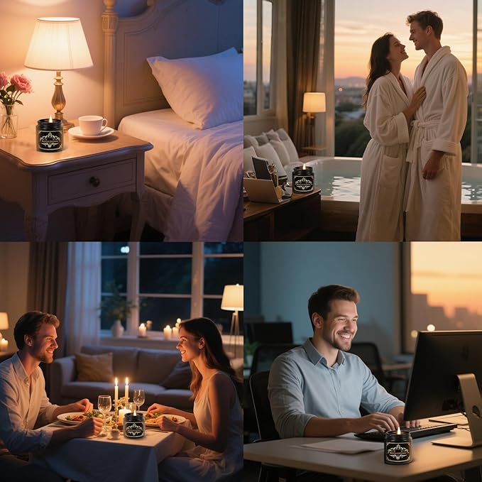 6 Pack Scented Candles for Home, Scented Candles Gifts Set for Men Women, Smoke-Free Strong Fragrance Long Lasting, Natural Soy Jar Candles Set for Boyfriend Him Dad, Men Birthday