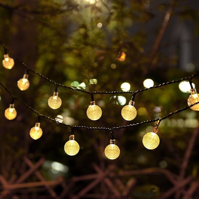 Battery Operated String Lights Waterproof 16FT 30 LED 8 Modes Fairy Garden Globe String Lights with Timer for Christmas Tree Holiday Outdoor Indoor Patio Party Decor, Warm White (2 Pack)