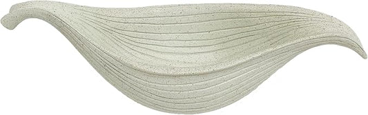 12.6" Large Decorative Leaf Bowl decor , Decorative Bowls for Modern Home Decor,Ruffle Decor,Stylish Key Bowl for Entry Table,Decorative Fruit Bowls for Kitchen Counter,Artificial Stone Light Gray