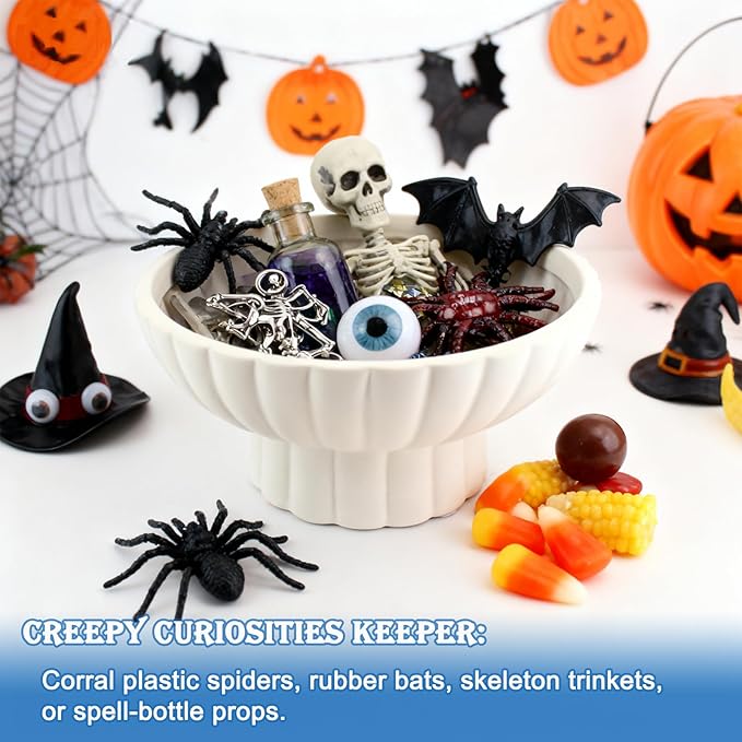 Small Footed Decorative Bowl Ceramic Modern Pedestal Bowl,Function beautifully as a catch-all bowl for keys, coins, or jewelry near entryways for Home Organization Home Decor,Approx Capacity 2 Cups