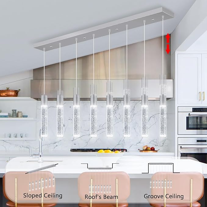 Modern Crystal Chandeliers LED Flush Mount Ceiling Chandeliers for Living Room High Ceiling Entrance Foyer Lobby Bedroom Gold