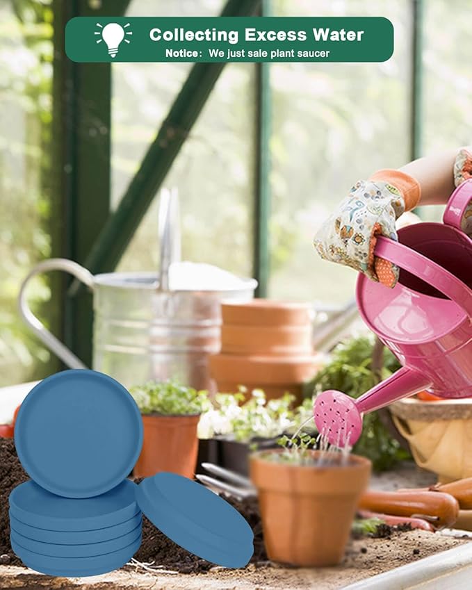 vensovo 3 Inch Steel Blue Terracotta Plant Saucer Pots Tray - 12 pcs Mini Planter Saucers for Indoor & Outdoor Plants, Small Clay Trays Perfect for 2 Inch 2.5Inch Flower Pot