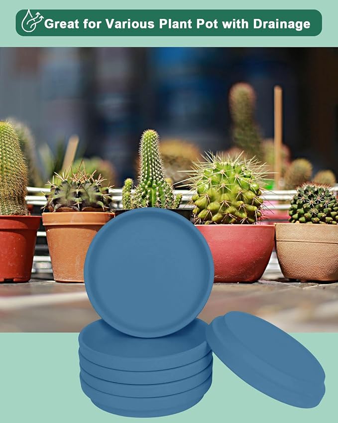 vensovo 3 Inch Steel Blue Terracotta Plant Saucer Pots Tray - 12 pcs Mini Planter Saucers for Indoor & Outdoor Plants, Small Clay Trays Perfect for 2 Inch 2.5Inch Flower Pot