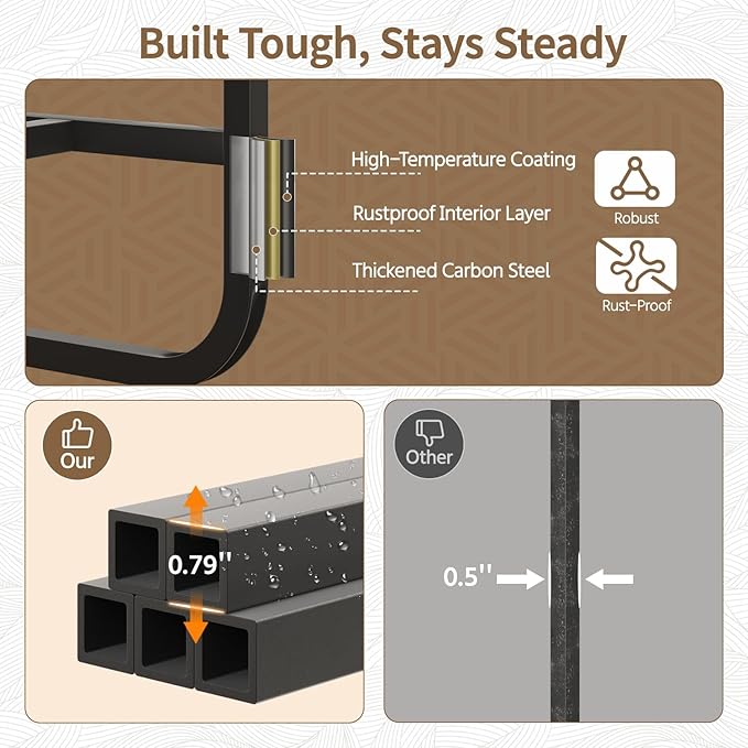 LASZOLA Black 4 Tier Tall Metal and Wood Plant Stand Indoor, Large Heavy Duty Planter Holder Rack for Vertical Corner, Sturdy Iron Spiral Multiple High Flower Organizer for Rustic Patio House Bathroom