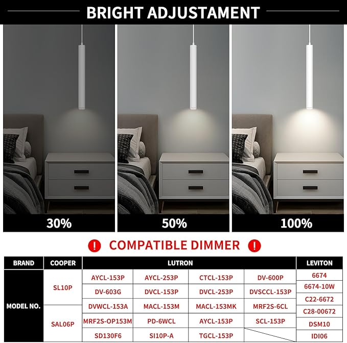 OKELI Modern Pendant Lights 4000K White LED Dimmable Pendant Light Fixtures Pendant Lighting for Kitchen Island,Bar,Bedroom, 15.7inch, 10W, ETL, 3Pack