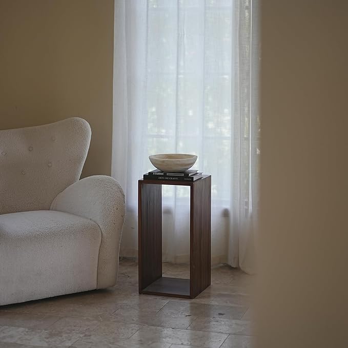 Hand Carved Wooden Decorative Bowl for Home Entryway Decor, Wood Centerpiece Bowl for Coffee Table Decor, Wood Dough Bowl for Farmhouse Decor (Whitewashed)