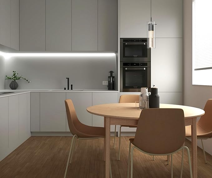 Alice 1-Light Pendant Ceiling Light Fixture, Integrated Led and Premium Bubble Glass, for Kitchen Island, Hallway, Entryway, Passway, Dining Room, Bedroom, Balcony Living Room (Black)