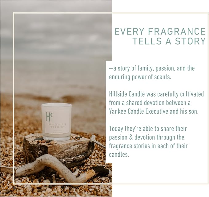 Sea Salt & Jasmine Single Wick Soy Candles, Luxury Scented Candles for Home - Up to 60 Hour Burn Time, Cruelty-Free Soy Wax Blend - Beach Fragrance, Notes of Jasmine & Sea Salt (9 oz)