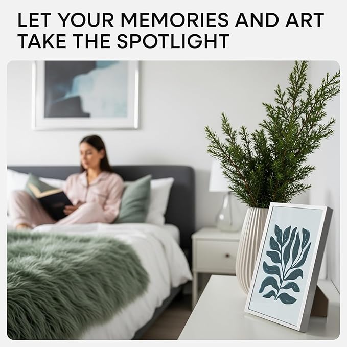 Homeforia Silver 8x12 Picture Frame, High End Metal 8 x 12 Poster Frames with Mat 6 by 8 for Photo, 12x8 Frame Matted to 6x8 inch Art, 8by12 Wall or Tabletop Frames, Tempered Glass, Wall Kit, Set of 3