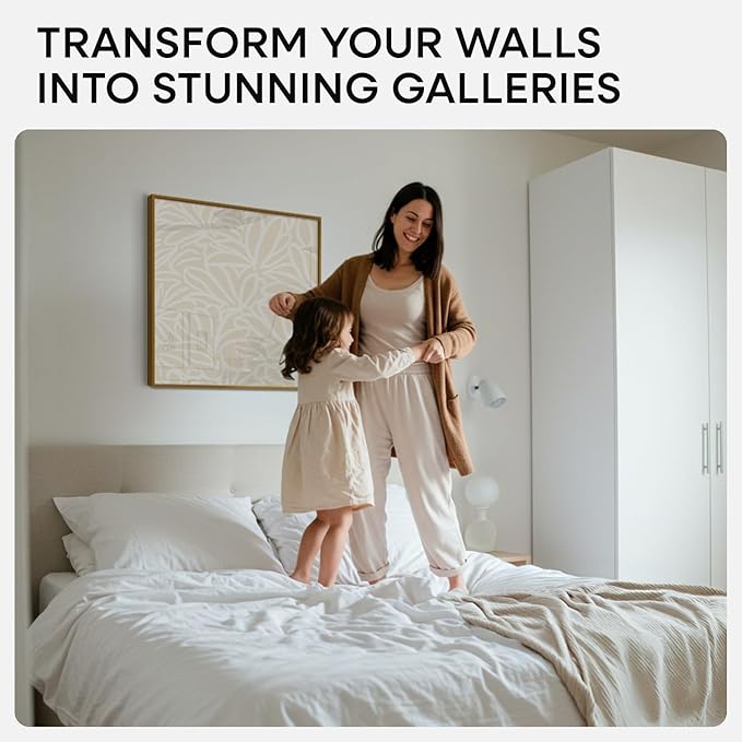 Homeforia 24x24 Picture Frame Bronze, High End Metal 24 x 24 Large Square Poster Frames with Mat 20 by 20 inch Photo, 24by24 Thin Brass Frames Matted to 20x20 Print, Tempered Glass, Wall Kit, Set of 2