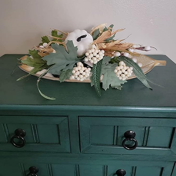 Hanobe Leaf Wooden Decorative Tray: Leaf Shaped Wood Key Tray Decor Plate Bowl for Crystal Candle