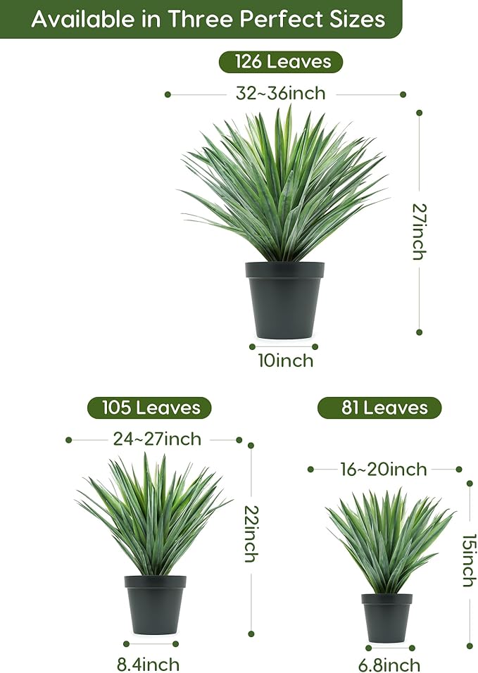 Velener Artificial Agave Plant in Black Pot with Real Stone Pebbles, Large Fake Agave Plants for Indoor and Outdoor-15 inches Tall, 81 Leaves