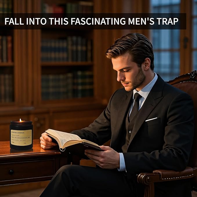 Candles,Scented Candles for Men, Men Candle Set, Candles for Home Scented, Long Lasting with 40 Hour Burn Time, Manly Gifts for Dad,Soy Candle of Lavender