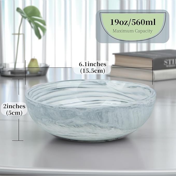 Small Decorative Bowl, Marble-patterned Ceramic Bowl, Modern Home Decor Centerpiece 6.1 Inches Key Bowl for Entry Table, Grey