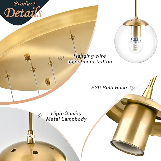 KoKo&Yukina 16-Light Gold Mid Century Modern Chandelier for Living Room Staircase Chandelier for Entryway Clear Globe Glass Chandelier High Ceiling Chandeliers Foyer Entryway (Bulb & Remote Incl.)