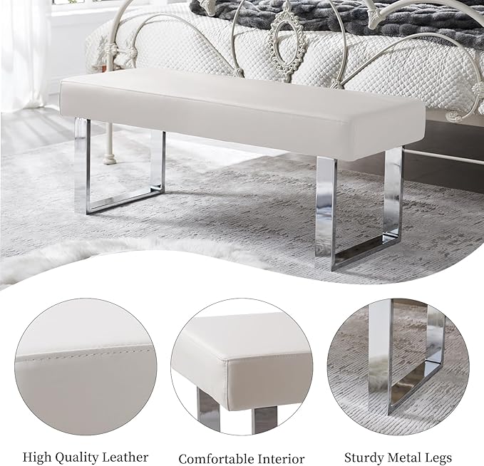 ZckyCine Modern 6-Piece Dining Table Set with Rectangular Wooden Dining Table, 4 Leather Dining Chairs and 1 Leather Stool, Suitable for 4-6 People