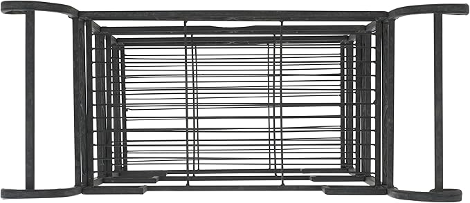 SAFAVIEH Outdoor Collection Noreen Victorian Scroll Antique Black Iron 3-Tier Shelf