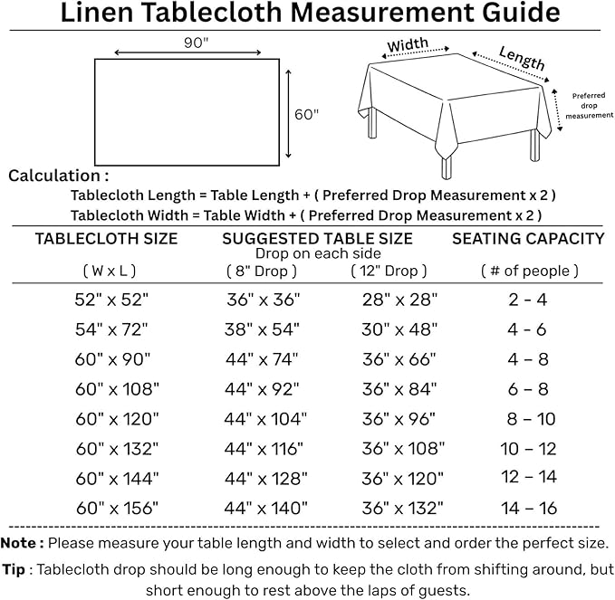 Solino Home Linen White Tablecloth 60 x 90 Inch - 100% Pure Linen Rectangular Tablecloth - Machine Washable Table Cloth for Fall, Autumn, Halloween, Thanksgiving, Christmas, Holiday - Fete