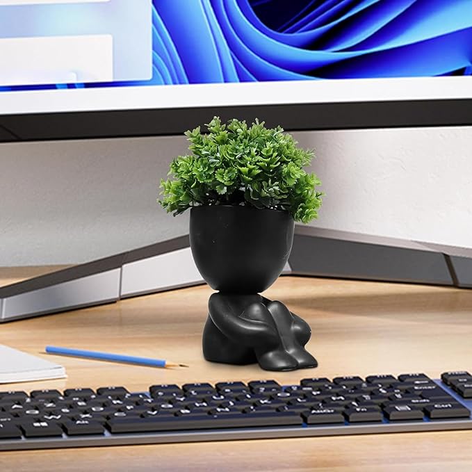 Zerzsy Fake Plants Artificial Succulents Plants for Room Bathroom Home Office Desk Cute Fake Plant Bathroom Decoration - Set of 1