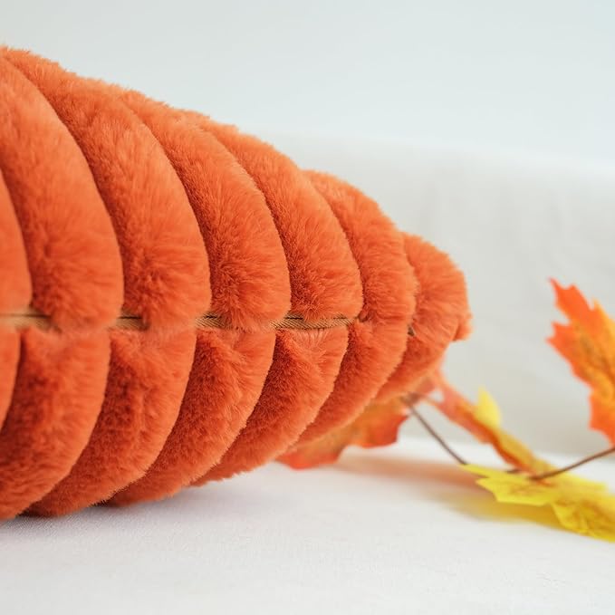 JOJUSIS Pack of 2 Faux Fur Plush Decorative Throw Pillow Covers Couch Cushion Case Soft Pillowcases Farmhouse Fall Home Decor (Rust, 16 x 16-Inch)