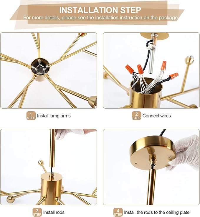 Sputnik Chandeliers for Dining Room Light Fixtures,Modern Crystal Chandeliers for Living Room,15 Lights Gold Mid Century Brass Lighting Fixtures for Kitchen Island Bedroom Entryway