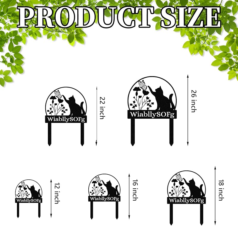 Personalized Garden Sign | Custom Cat Garden Stake Sign | Funny Garden Signs Decorative | Garden Signs to Personalize | Cat Butterfly Yard Sign Pet Outdoor Sign | Animal Metal Sign Plaque