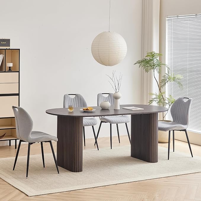 5-Piece Dining Table Set for 4 6 People with Heavy Duty Legs, Dining Room Table Chairs Set for Living Room, Kitchen, Apartment