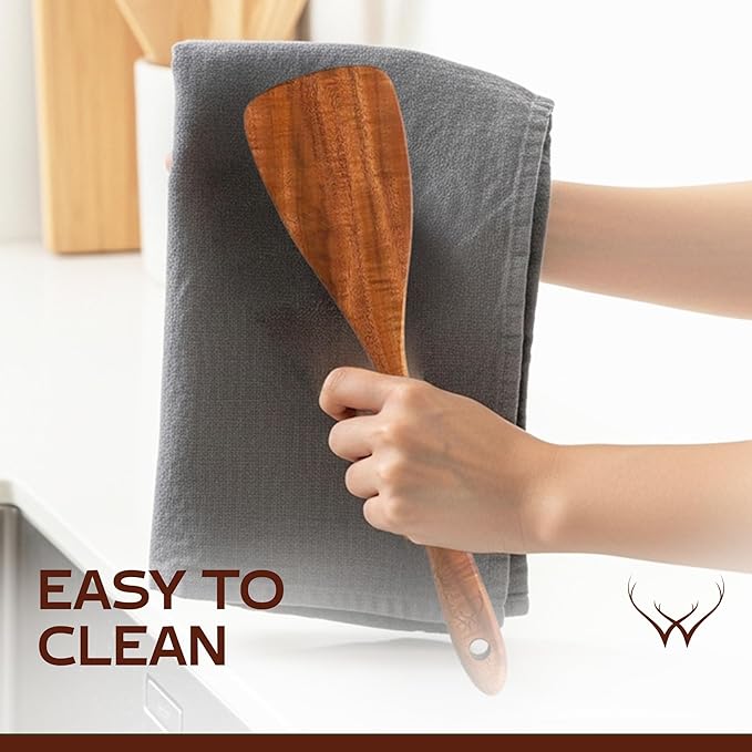 16 Pcs Teak Wooden Cooking Utensils Set – Premium Teak Wooden Utensil Set with Holder, Wooden Spoons for Cooking, Spatulas & Ladle – Durable Kitchen Utensils for Everyday Use - Cooking Utensils Set