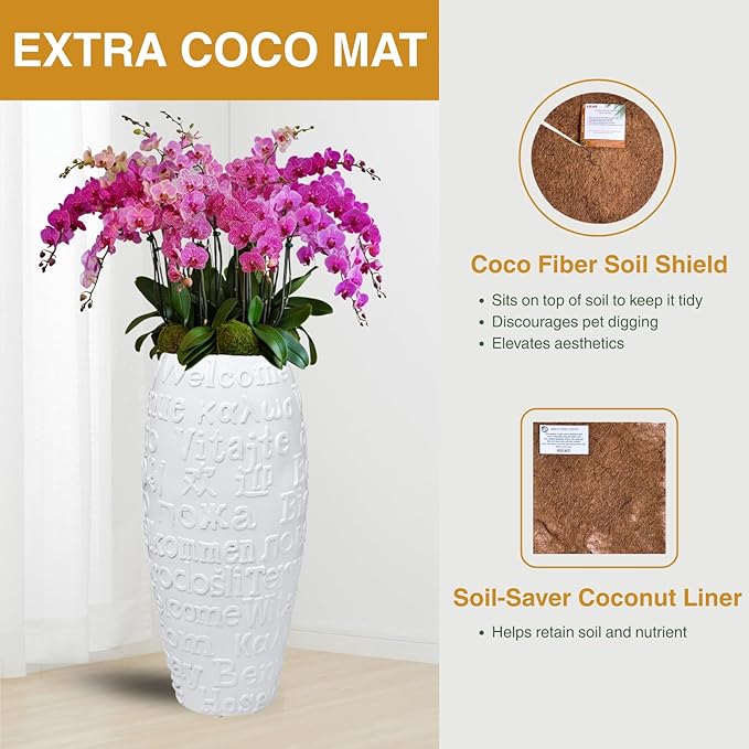 Welcome Fiberstone Planter, Fiberstone Large Indoor Plant Pots, Planter for Indoor/Outdoor
