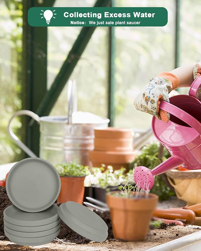 vensovo 3 Inch Grey Terracotta Plant Saucer Pots Tray - 12 pcs Mini Planter Saucers for Indoor & Outdoor Plants, Small Clay Trays Perfect for 2 Inch 2.5Inch Flower Pot