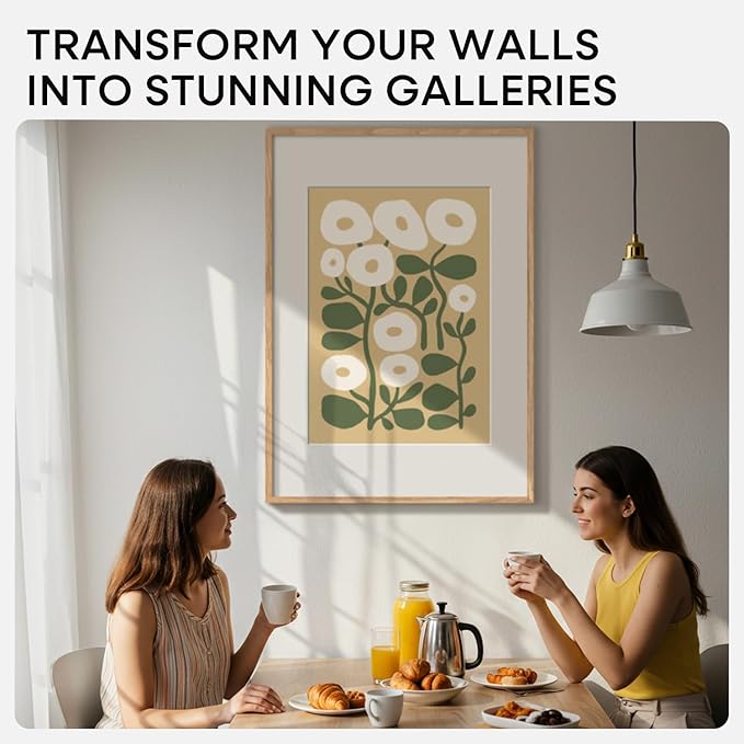 Homeforia A1 Poster Frame Natural Wood, High End Oak 23.4 x 33.1 Large Wooden Picture Frames Matted to 16.5 by 23.4 for Photo, A1 Size Light Wood Frames with Mat A2, Tempered Glass, Wall Kit, Set of 1