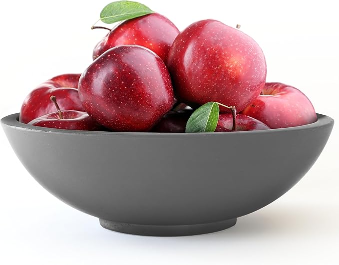 Concrete Fruit Bowl for Kitchen Counter – Light Gray Decorative Pedestal Bowl for Dining Table, Entryway, or Coffee Table – Large Key Dish for Modern Home Decor Centerpiece