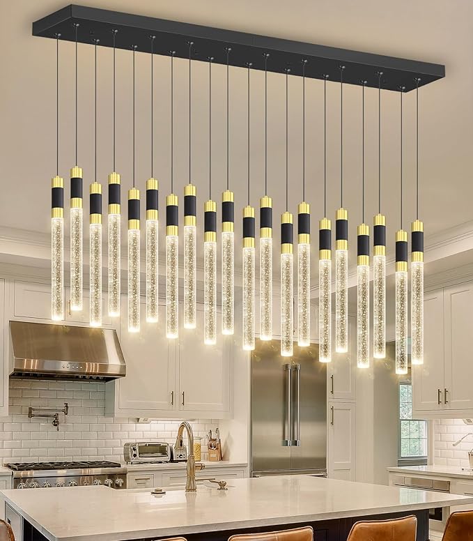 20 Lights Modern Chandeliers for Dining Room LED Dimmbale Light Fixture for High Ceiling Pendants Lighting for Living Room